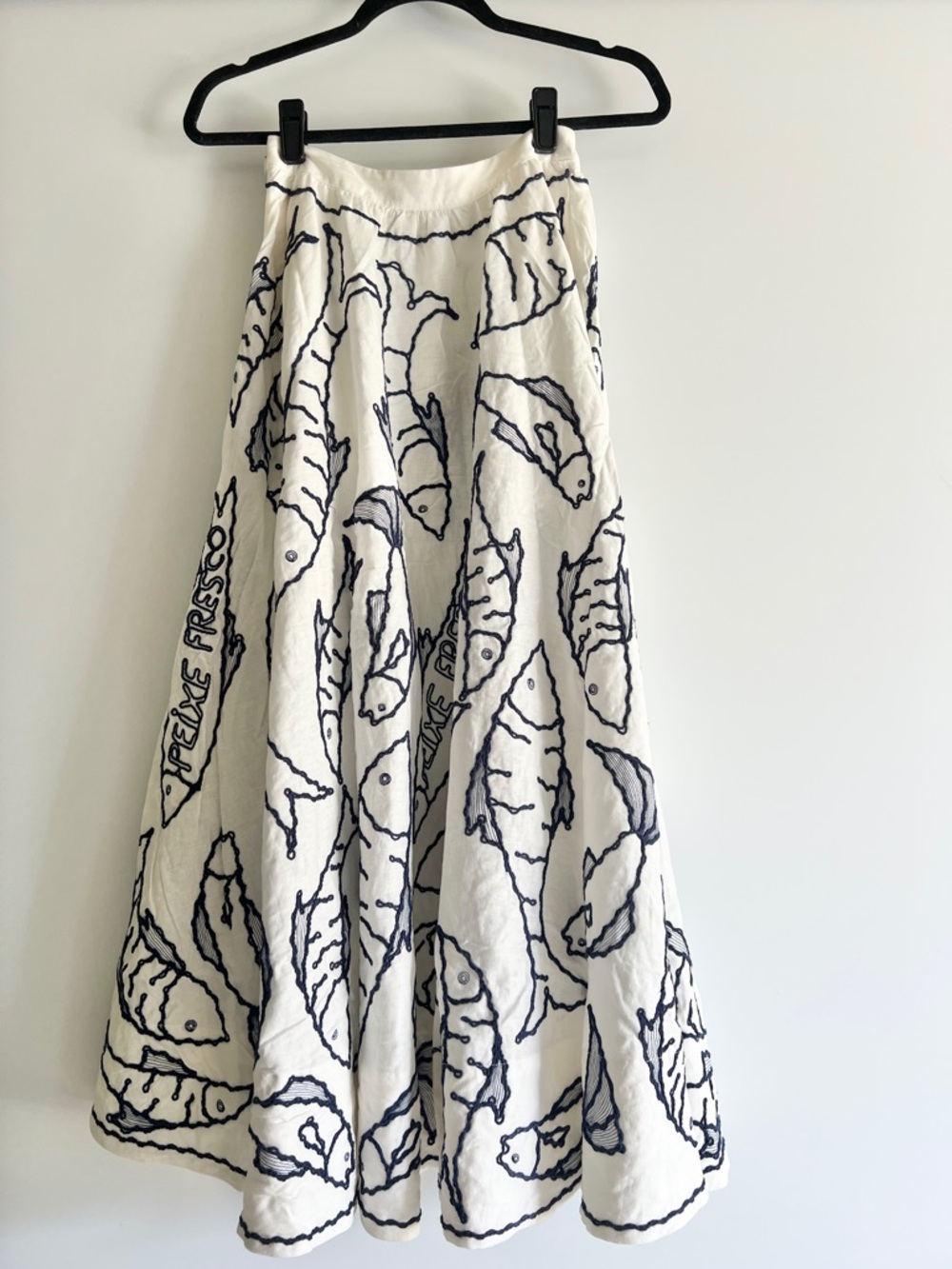 FARM Rio Off-White Fresh Fish Embroidered Midi Skirt Size XS NWT - Picture 9 of 16